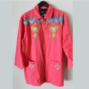 I.B. Diffusion Coral Pink Aztec Southwest‎ Embroide
